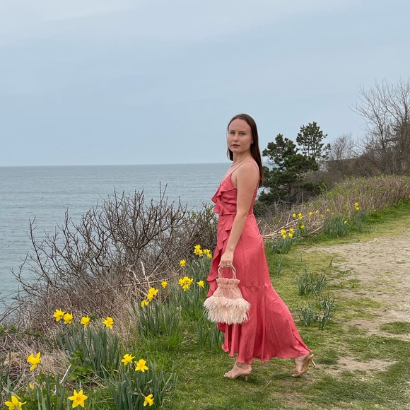 Express ruffle trim high-low midi dress - Picture 3 of 3